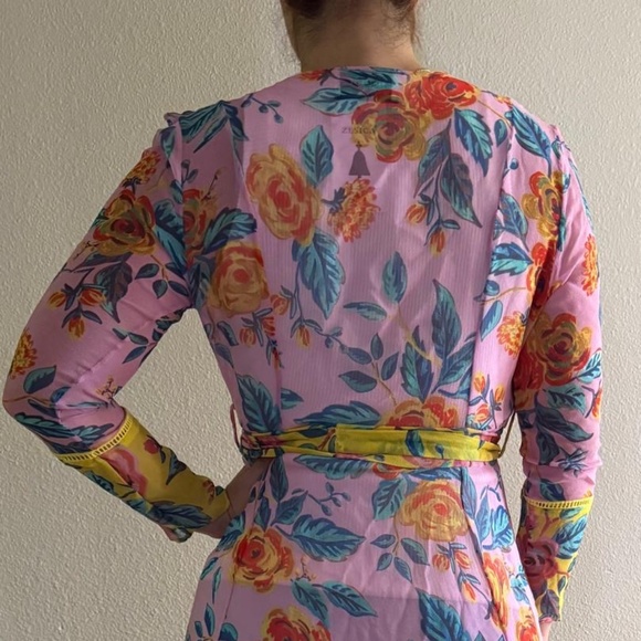 Silk Sheer floral  Robe - Picture 2 of 3